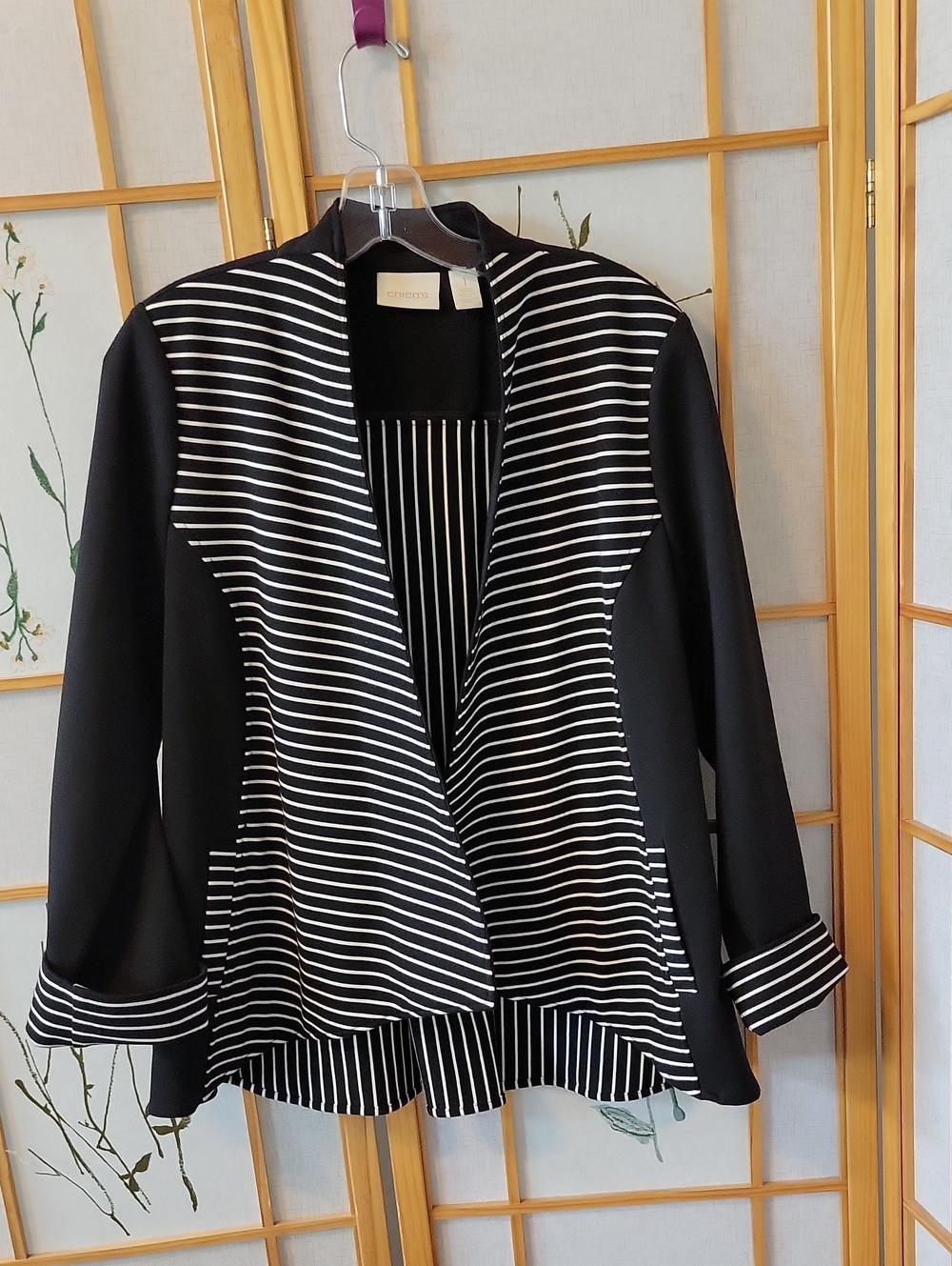 * Chico's striped knit jacket *